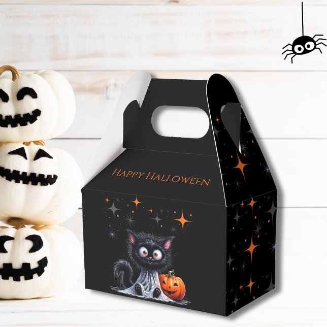 Niedlich Funny Ghost Black Kitten Halloween Geschenkschachtel (Von Creator hochgeladen)