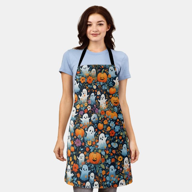 Niedlich Funny Ghost Fall Pattern Schürze (Getragen)