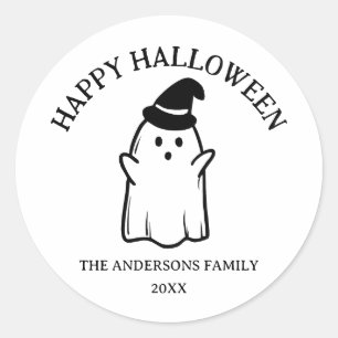 Niedlich Funny Ghost Happy Halloween Runder Aufkleber