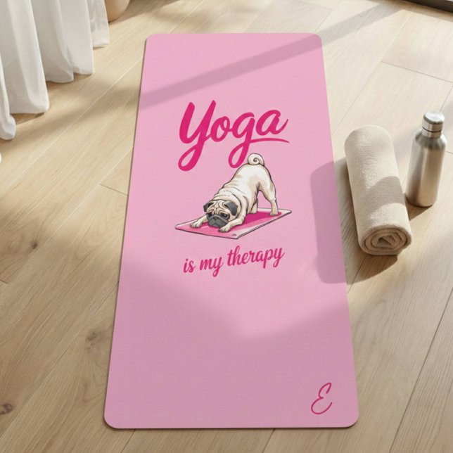 Niedlich Funny Girl Hot Pink Mops Yogamatte (Von Creator hochgeladen)