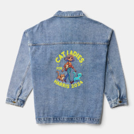 Niedlich Funny Girly Childless Cat Lady Kamala Har Jeansjacke