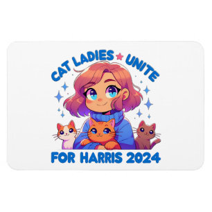 Niedlich Funny Girly Childless Cat Lady Unite Harr Magnet