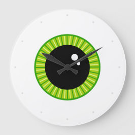 Niedlich Funny Green Eyeball Große Wanduhr