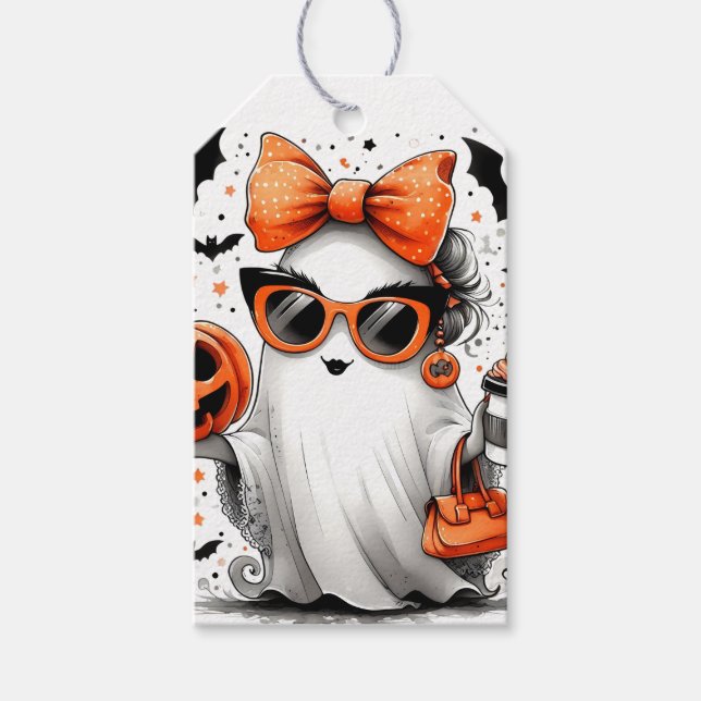Niedlich Funny Halloween Ghost Geschenkanhänger (Vorderseite)