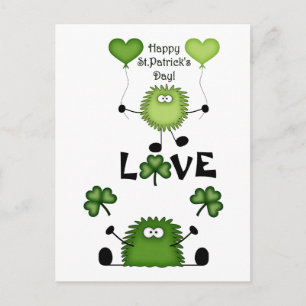 Niedlich Funny Happy St Patrick's Day Fuzzies LIEB Postkarte