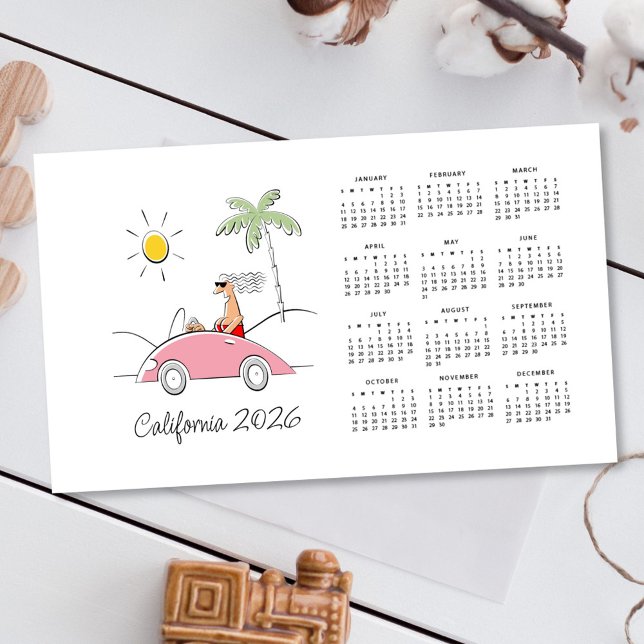 Niedlich Funny Humour California 2026 Calendar Magnetkarte (Von Creator hochgeladen)