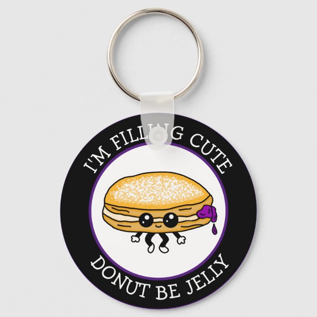 Niedlich Funny Kawaii Style Jelly Donut Puns Schlü Schlüsselanhänger (Vorderseite)