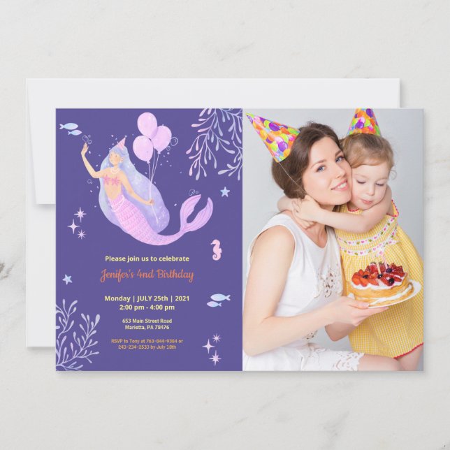 Niedlich Funny | Kinder Foto Geburtstag Einladung (Vorderseite)