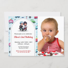 Niedlich Funny | Kinder Foto Geburtstag Einladung