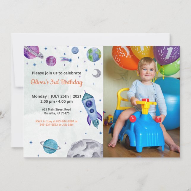 Niedlich Funny | Kinder Foto Geburtstag Einladung (Vorderseite)