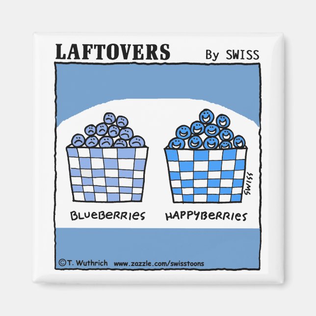 Niedlich Funny Laftovers Blueberry Cartoon Magnet (Vorne)