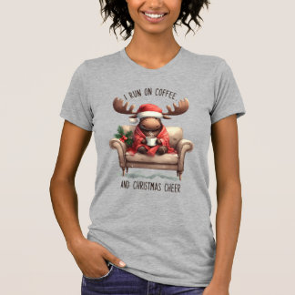 Niedlich Funny Lazy Reindeer Pink Winter Weihnacht T-Shirt