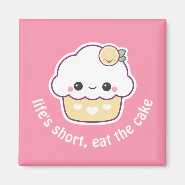 Niedlich Funny Lemon Cupcake Magnet (Vorne)