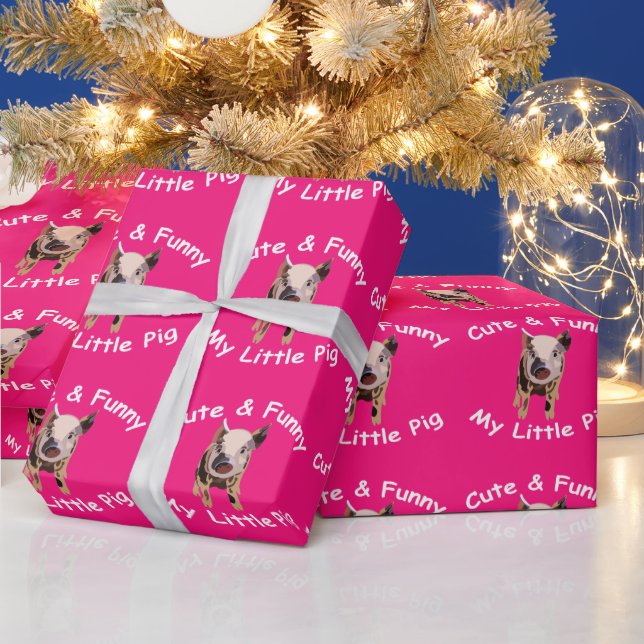 Niedlich Funny Little Pig Kindergeburtstag Geschenkpapier (Feiertage)