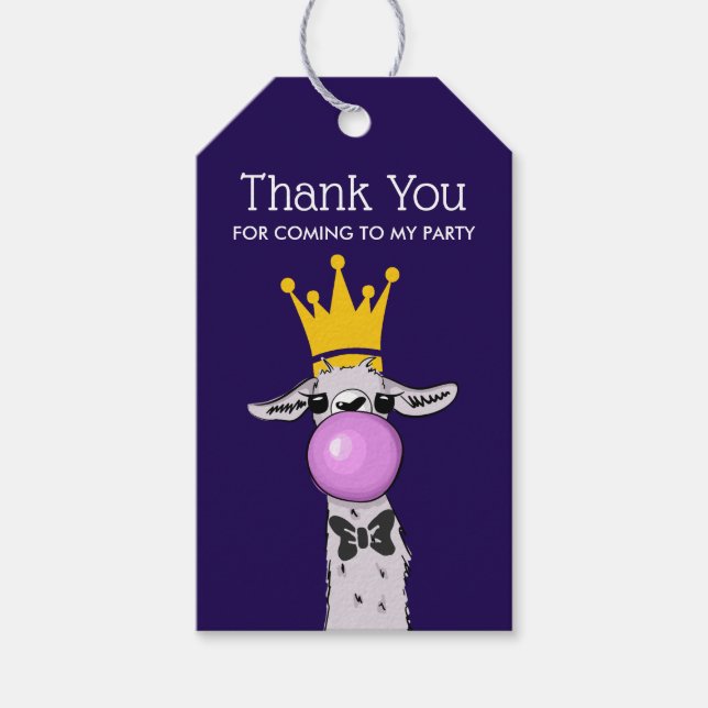 Niedlich Funny Llama Illustration Vielen Dank Geschenkanhänger (Vorderseite)