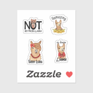 Niedlich Funny Llama Stickers Aufkleber
