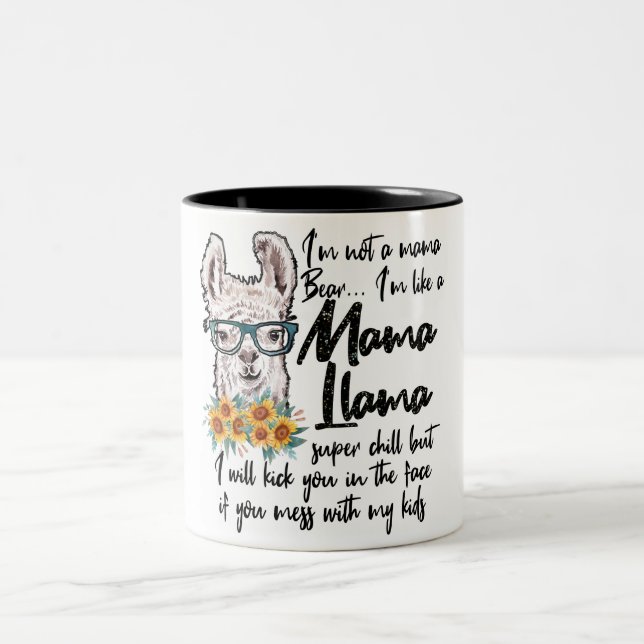 Niedlich/Funny Mama Llama Zweifarbige Tasse (Mittel)