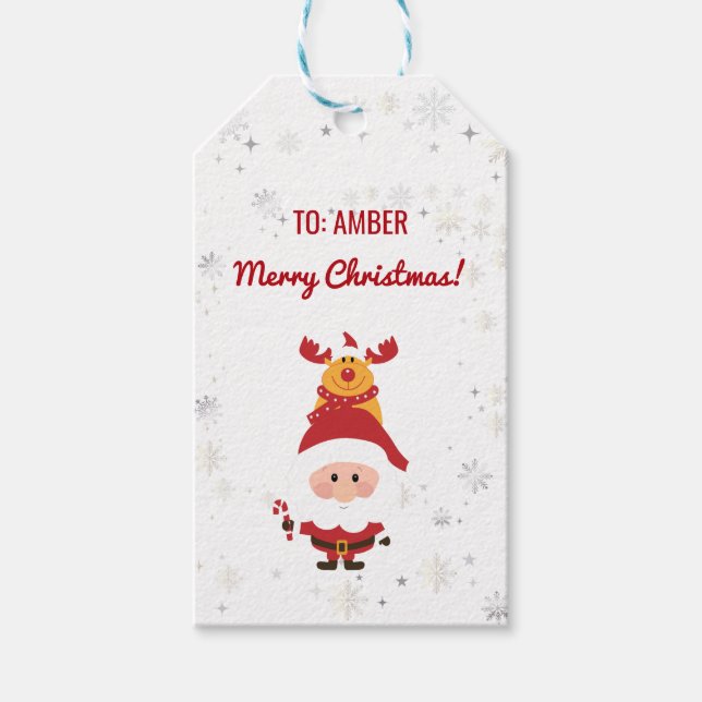 Niedlich Funny Modern Unicorn Name Personalisiert Geschenkanhänger (Vorderseite)