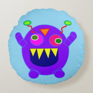 NIEDLICH FUNNY MONSTER PILLOW RUNDES KISSEN