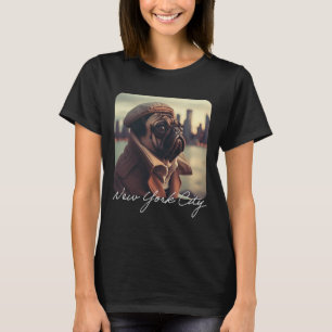 Niedlich Funny Mops Foto New York City Travel T-Shirt