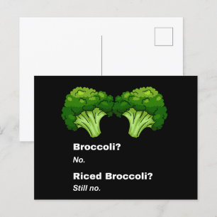 Niedlich Funny No Broccoli Food Joke Postkarte