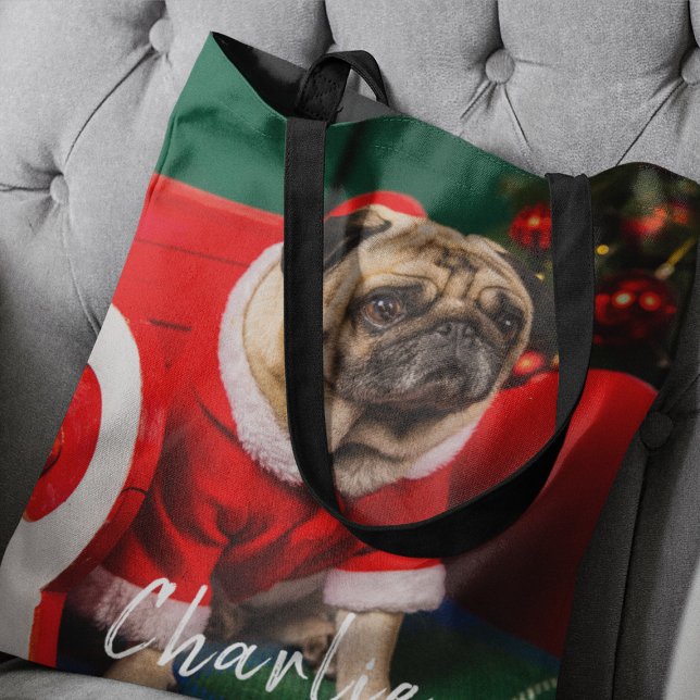 Niedlich Funny Pet Hund Welpe Foto Weihnachten Tasche (Von Creator hochgeladen)