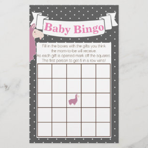 Niedlich Funny Pink Llama Baby Dusche Bingo Flyer