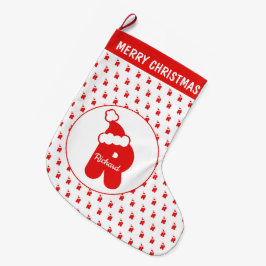 Niedlich Funny Santa Claus Hat Pattern Mit Monogra Großer Weihnachtsstrumpf