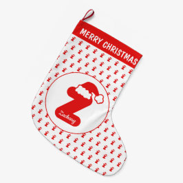 Niedlich Funny Santa Claus Hat Pattern Mit Monogra Großer Weihnachtsstrumpf