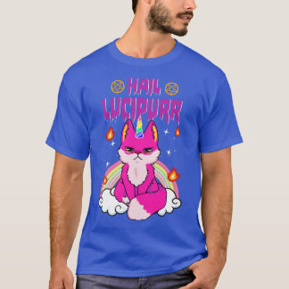 Niedlich Funny Satanic Hail Lucipurr Rainbow Emo C T-Shirt