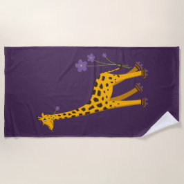 Niedlich Funny Skaten Cartoon Giraffe Strandtuch