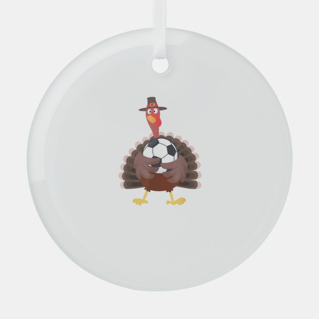 Niedlich Funny Soccer Erntedank Türkei Boys Ornament Aus Glas (Vorderseite)