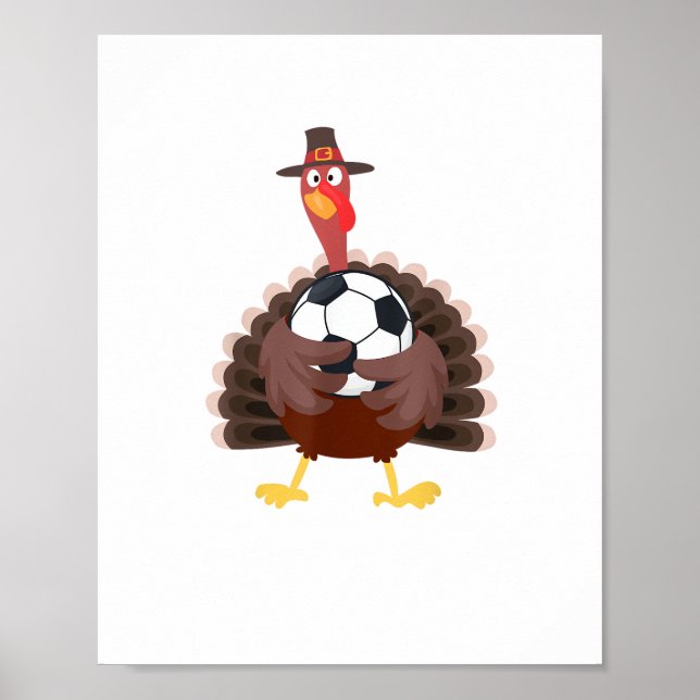 Niedlich Funny Soccer Erntedank Türkei Boys Poster (Vorne)