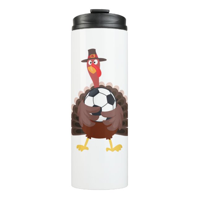 Niedlich Funny Soccer Erntedank Türkei Boys Thermosbecher (Vorderseite)