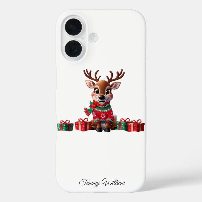 Niedlich Funny Spaß Trendy Modern Frohe Weihnachte iPhone 16 Hülle (Rückseite)
