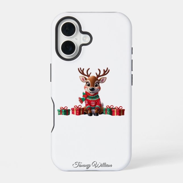 Niedlich Funny Spaß Trendy Modern Frohe Weihnachte iPhone 16 Hülle (Rückseite)