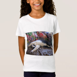 Niedlich Funny Tuxedo Katzen Schlafmädchen Shirt