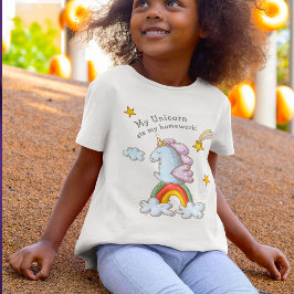 Niedlich Funny Unicorn Ate My Hausaufgaben Illustr T-Shirt