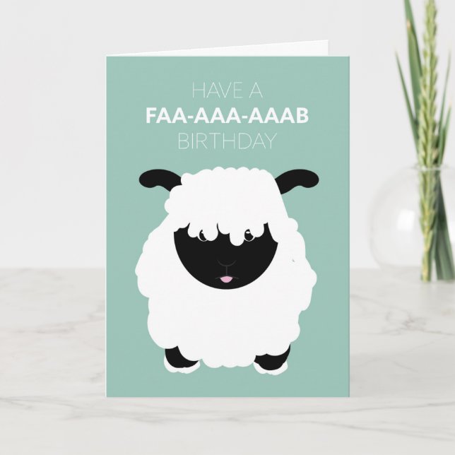 Niedlich Funny Wallis Blacknowledged Schafe Fab Ge Karte (Vorderseite)