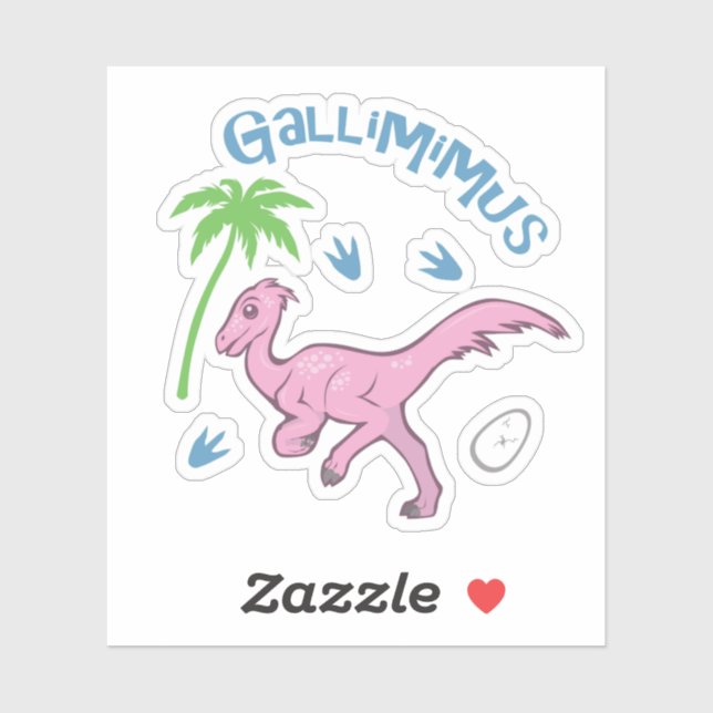 Niedlich Gallimimus Aufkleber (Blatt)