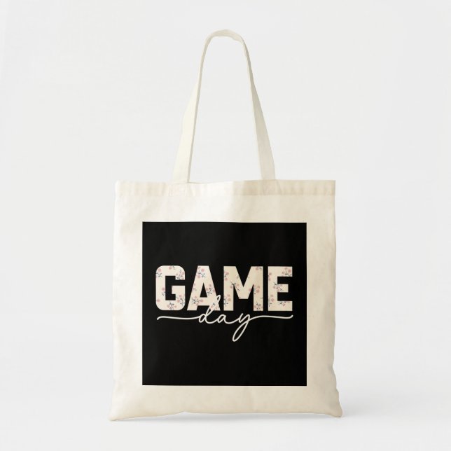 Niedlich Game Day Spirit Light Floral Sports Socce Tragetasche (Vorne)