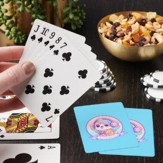 Niedlich Gamer Girl Kawaii Hund mit Flügeln in Bab Spielkarten