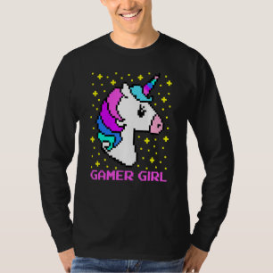Niedlich Gamer Girl Rainbow Unicorn Gaming Cooles  T-Shirt