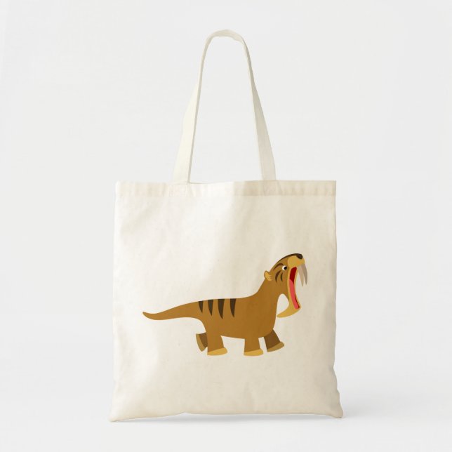 Niedlich Gaping Mouth Cartoon Thylacosmilus Bag Tragetasche (Vorne)