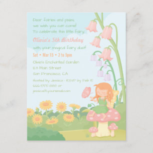 Niedlich Garden Fairy Girl Geburtstagsparty Einlad Einladung