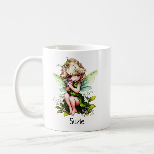 Niedlich Garden Fairy Individuelle Name Kaffeetasse (Links)