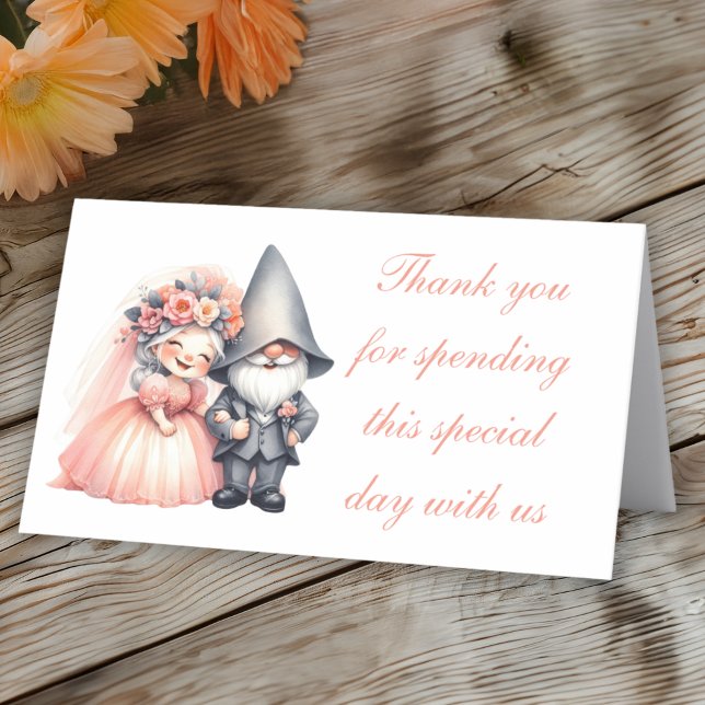 Niedlich Garden Gnome Garden Tnank You Wedding Platzkarte (Von Creator hochgeladen)