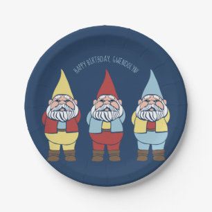 Niedlich Garden Gnomes Custom Message Party Pappteller
