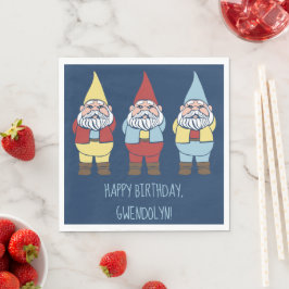 Niedlich Garden Gnomes Custom Message Party Serviette