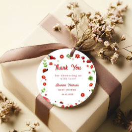 Niedlich Garden kleine Ladybug Babydusche Einladun Geschenkanhänger